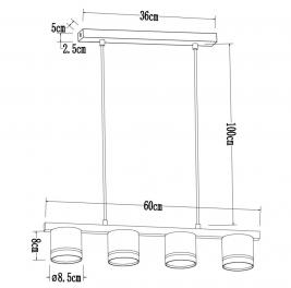Светильник подвесной Arte Lamp Legacy A8024SP-4WH