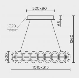 Люстра Modelux  4000K ML.2520.1050 GD
