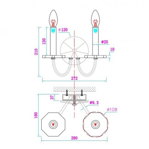 Бра Newport Vanessa 3872/A brass
