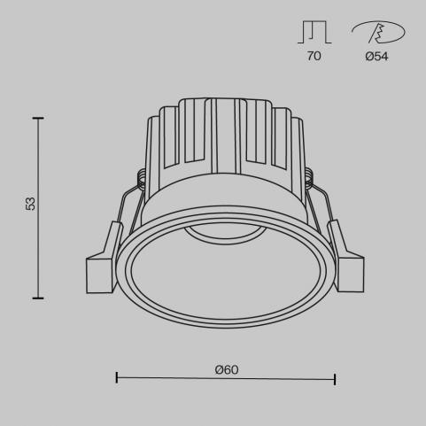 Точечный светильник Maytoni Technical Downlight 3000K Round DL058-7W3K-B