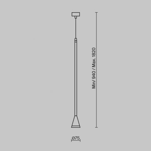 Подвесной светильник Maytoni Technical Arrow P064PL-01B-1