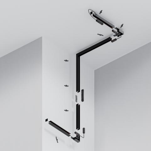 Шинопровод Maytoni Exility TRXM034-412B, магнитный низкопрофильный накладной, черный 2м