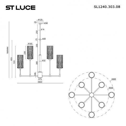 Подвесной светильник ST Luce Gacciolo  SL1240.303.08