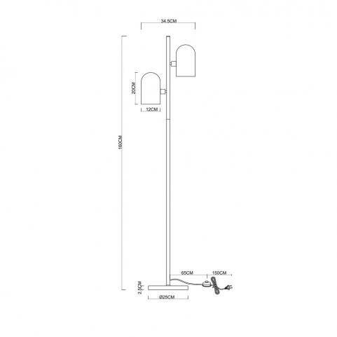 Торшер Arte Lamp Cassel A5454PN-2PB