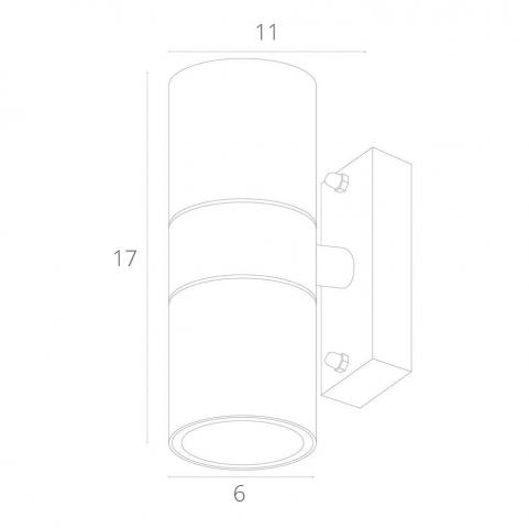 Настенный уличный светильник Arte Lamp Mistero  A3302AL-2GY