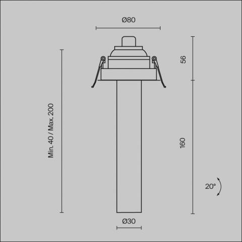 Встраиваемый спот Maytoni Technical Ceiling 4000K Focus T C140RS-L200-7W4K-B