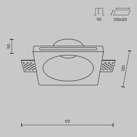 Точечный светильник Maytoni Technical Downlight Gyps Modern DL001-1-01-W-1