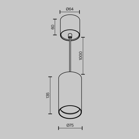 Подвесной светильник Maytoni Technical Vol P100PL-20W3K-B
