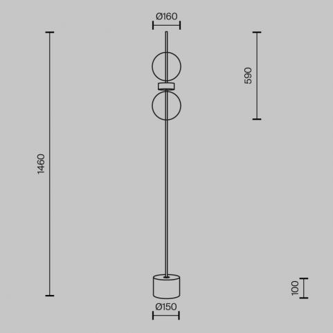 Торшер Maytoni Double Moon  MOD478FL-L15B3K